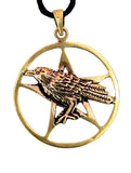Anhänger 175 Pentagramm mit Rabe - Bronze