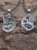 Anhänger 469 Drache im Mond - Silber