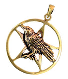 Anhänger 175 Pentagramm mit Rabe - Bronze