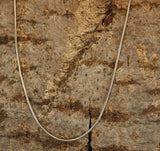 Schlangenkette 1 mm - dunkel - Silber