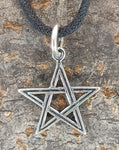 Pentagramm 45 mit Schlangenkette - Silber