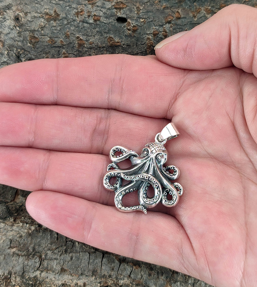 THOMAS SABO Charm-Anhänger Oktopus Mit Blauen Steinen 925 Sterlingsilber, Geschwärzt