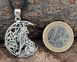 Anhänger 354 Wolf im Mond - Silber