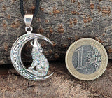 Anhänger 355 Wolf im Mond - Silber