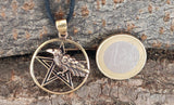 Anhänger 161 Pentagramm mit Rabe - Bronze