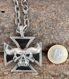 Anhänger 48 Eisernes Kreuz Schädel - Zinn