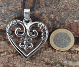 Anhänger 151 Herz mit Fleur-de-Lis - Edelstahl
