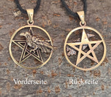 Anhänger 161 Pentagramm mit Rabe - Bronze