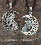 Anhänger 354 Wolf im Mond - Silber