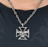 Anhänger 48 Eisernes Kreuz Schädel - Zinn