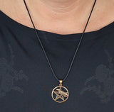 Anhänger 161 Pentagramm mit Rabe - Bronze