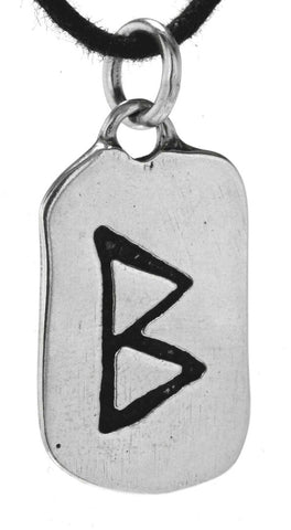 Rune Berkana 296 mit Schlangenkette - Silber