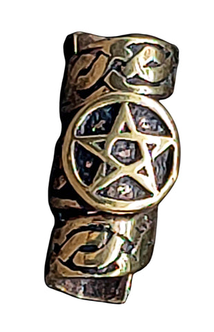 Bartperle Pentagramm - Bronze