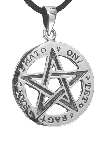Pentagramm 227 mit Schlangenkette - Silber