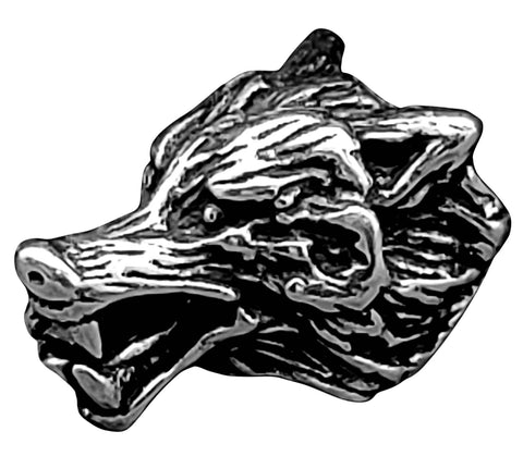 Bartperle Wolf 9x8 mm - Silber