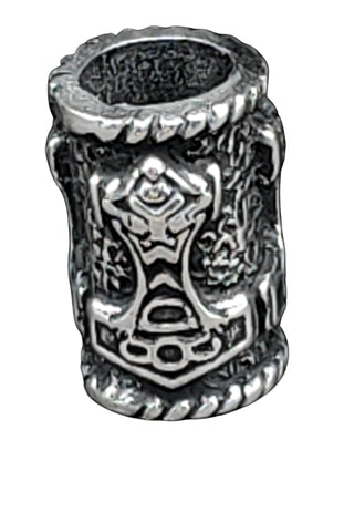 Bartperle Thorshammer 5mm - Silber