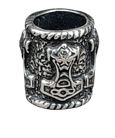 Bartperle Thorshammer 8mm - Silber
