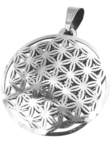 Blume des Lebens 159 mit Panzerkette - Edelstahl