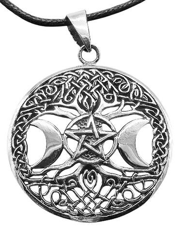 Anhänger 457 Lebensbaum mit Triple Goddess - Silber
