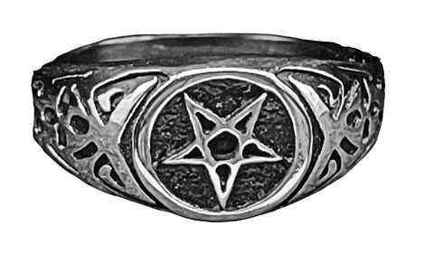 Ring Pentagramm, Gr. 52-70 (edpe) - Edelstahl