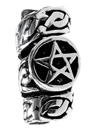 Bartperle Pentagramm - Silber