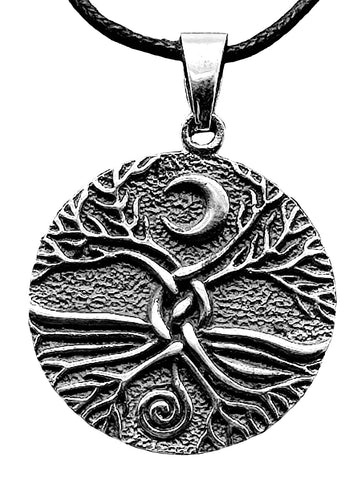 Anhänger 458 Lebensbaum mit Mond - Silber