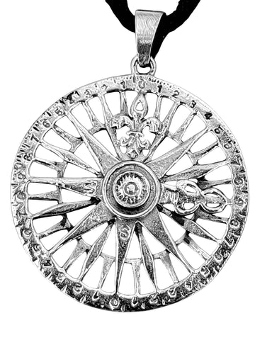Windrose 289 mit Schlangenkette - Silber