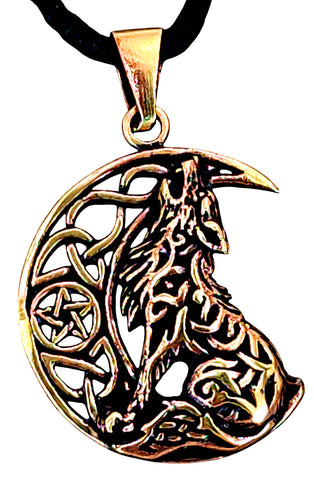 Anhänger 157 Wolf im Mond - Bronze