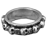 Drehring Totenkopf, Gr. 54-78 (tk9) - Silber