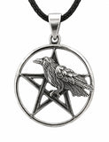 Anhänger 80 Pentagramm mit Rabe - Silber