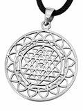 Sri Yantra 130 mit Schlangenkette - Silber