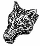 Bartperle Wolf 9x8 mm - Silber
