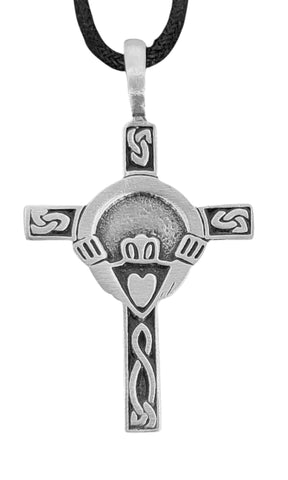 Anhänger 78 Claddagh-Kreuz - Zinn