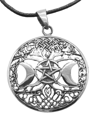 Anhänger 457 Lebensbaum mit Triple Goddess - Silber
