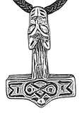 Thorshammer 140 mit Schlangenkette - Silber