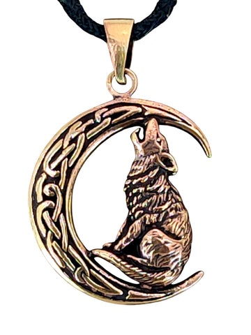 Anhänger 156 Wolf im Mond - Bronze