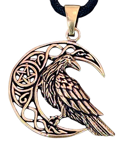 Anhänger 158 Rabe im Mond - Bronze