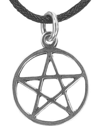 Pentagramm 46 mit Schlangenkette - Silber