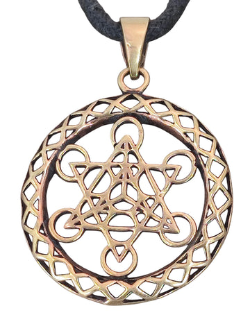 Anhänger 163 Metatrons Würfel - Bronze
