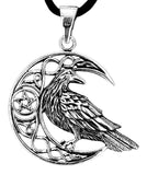 Rabe im Mond 380 mit Schlangenkette - Silber