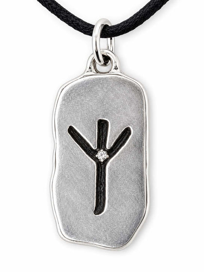 Rune Algiz 155 mit Schlangenkette - Silber