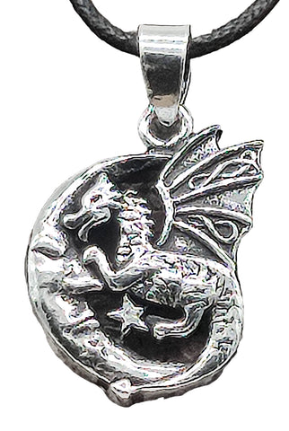 Anhänger 469 Drache im Mond - Silber