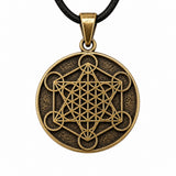 Anhänger 187 Metatrons Würfel - Bronze