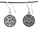 Ohrring 23 Baphomet Pentagramm - Silber