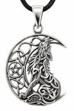 Anhänger 354 Wolf im Mond - Silber