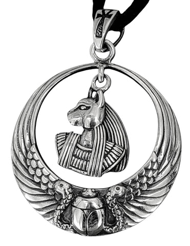 Bast 366 mit Schlangenkette - Silber