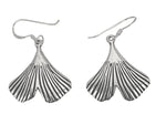 Ohrring 16 Ginkgo Blatt - Silber