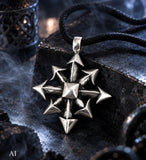 Chaosstern 60 mit Schlangenkette - Silber