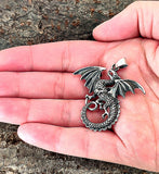 Drache 236 mit Schlangenkette - Silber