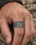 Ring Wotansknoten Valknut, Gr. 52-74 (wota2) - Silber